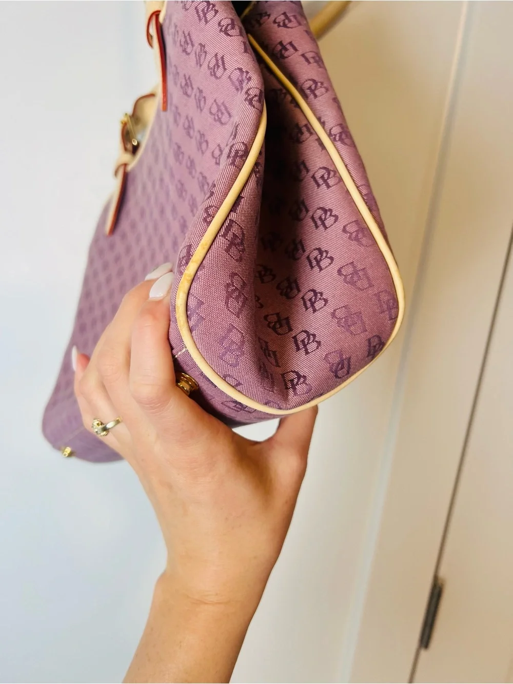 Dooney & Bourke Vintage Signature Monogram Canvas Satchel Bag